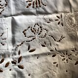 Embroidered linen tablecloth