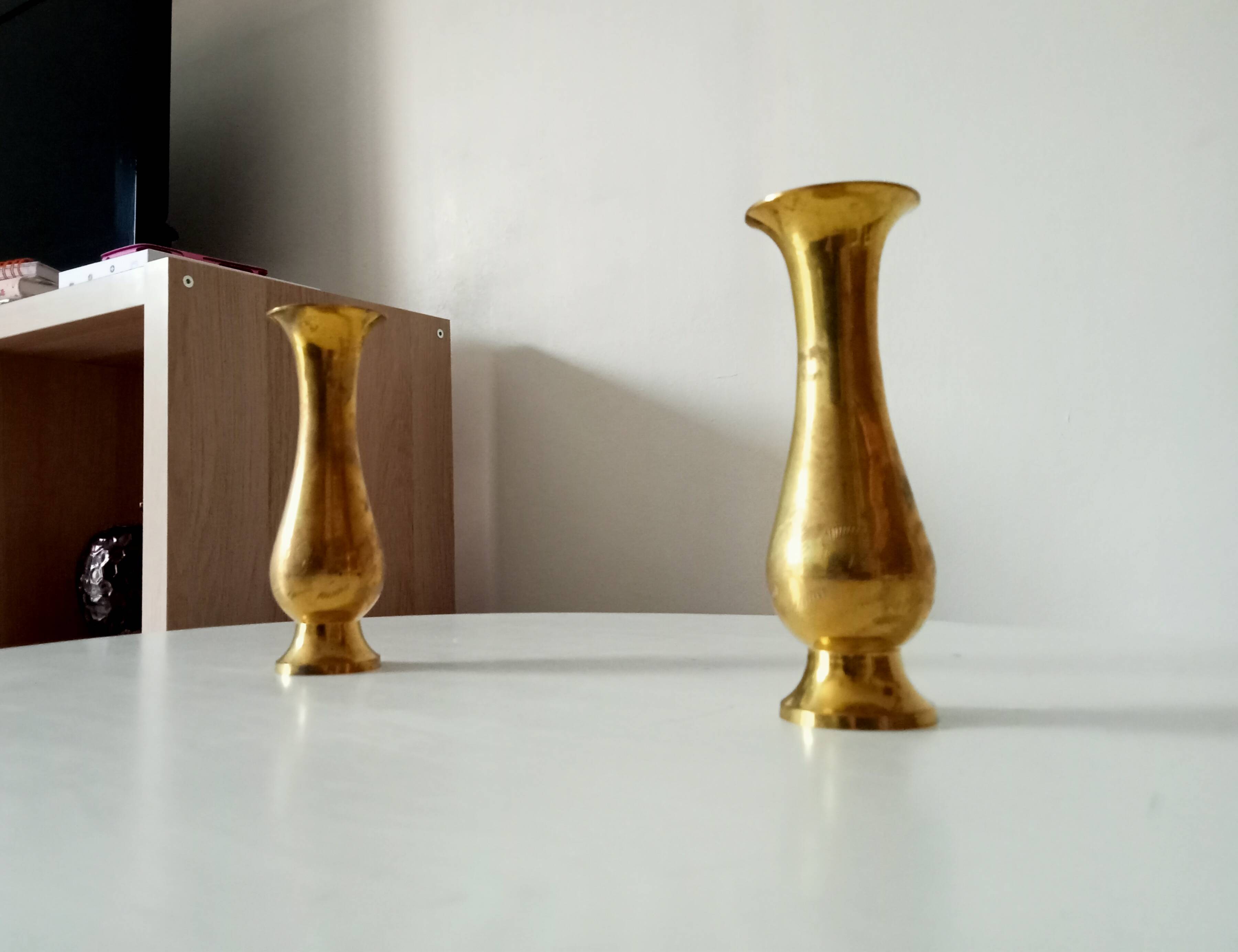 Vintage vase in gilded brass