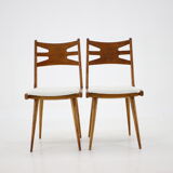 1960s Set of Six Rare Oak Dining Chairs, Czechoslovakia