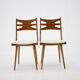 1960s Set of Six Rare Oak Dining Chairs, Czechoslovakia