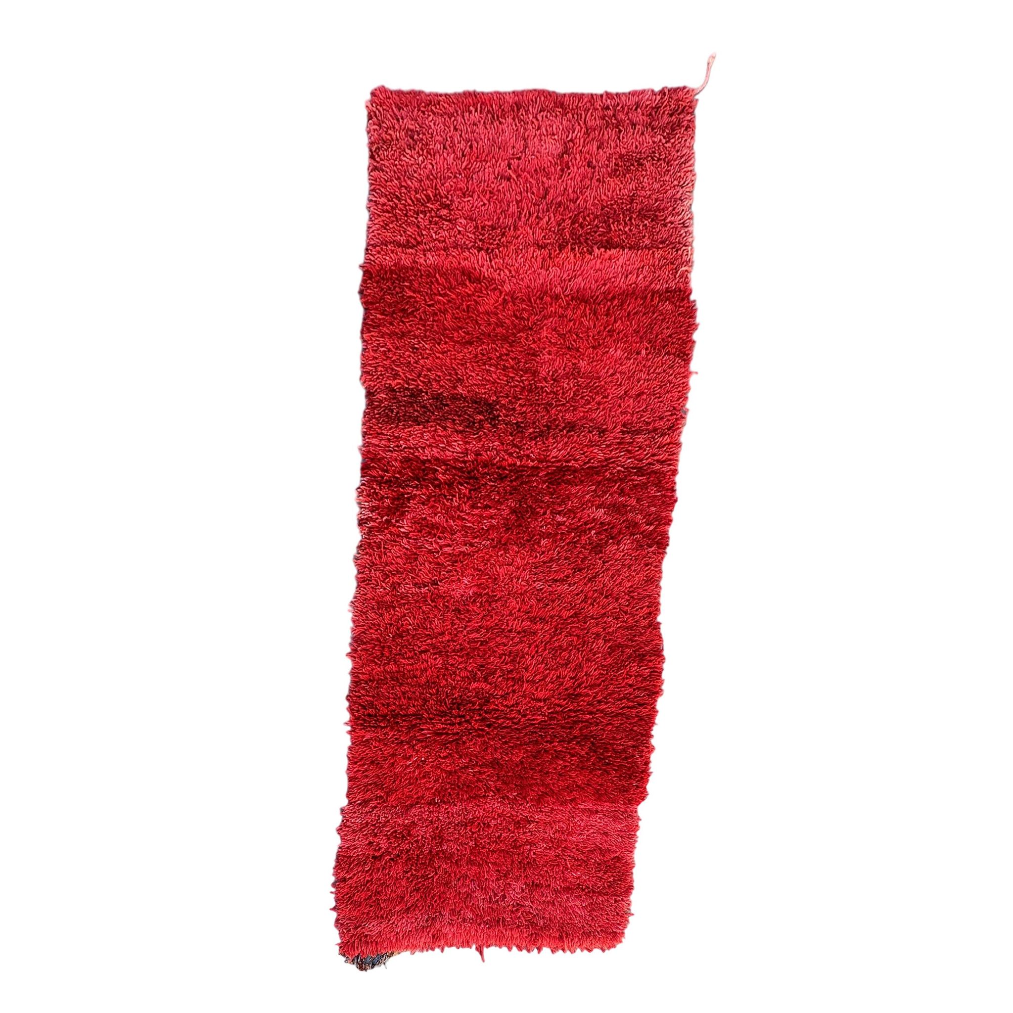 Tapis Marocain Beni M'Guild rouge - 94 x 254 cm