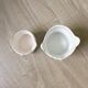 Set of 2 cache white owl pots in vintage ceramic