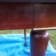 Dining table with 2 extensions, marquetry veneer.