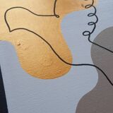 Minimalist painting with organic shapes