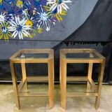 Pair of gilded brass end tables