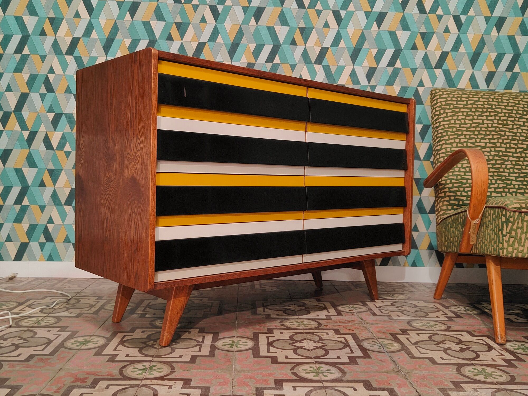 Chest of drawers U 453 Yellow by Jiri Jiroutek for Interier Praha, old edition from 1962