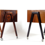 Paire de tables de chevet rétro vintage danois en palissandre années 60 70