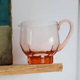 Art Deco pink glass pitcher