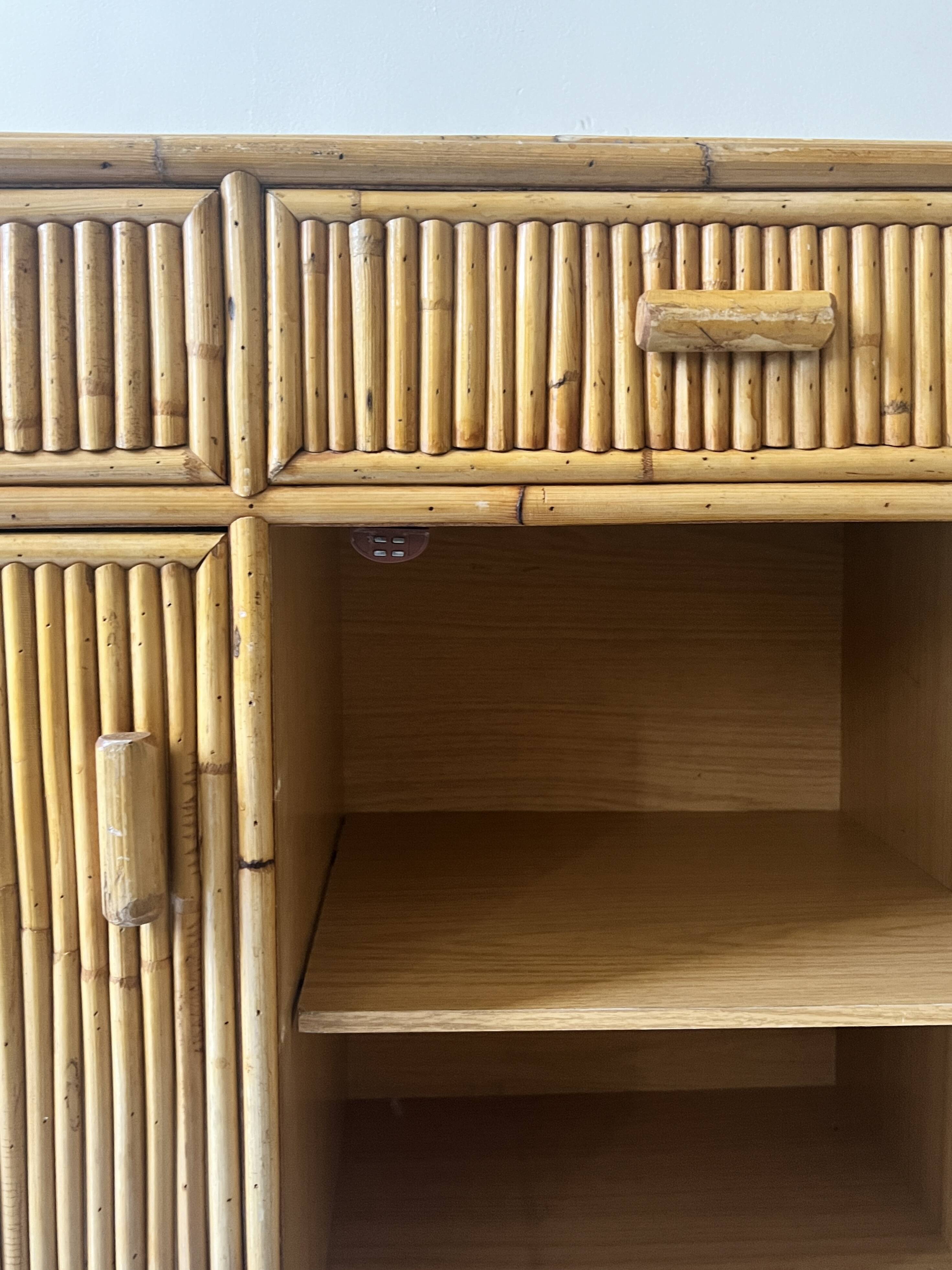 Vintage bamboo sideboard, Italy 1970