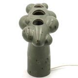 Organic sculptural accent lamp in green ceramic