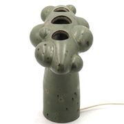 Organic sculptural accent lamp in green ceramic