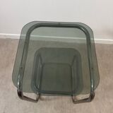 Smoked glass side table - bedside table.