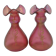 Old pair of vases glass paste enhanced with golden enamel art nouveau décor