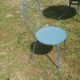 Salon de jardin en fer forgé bleu