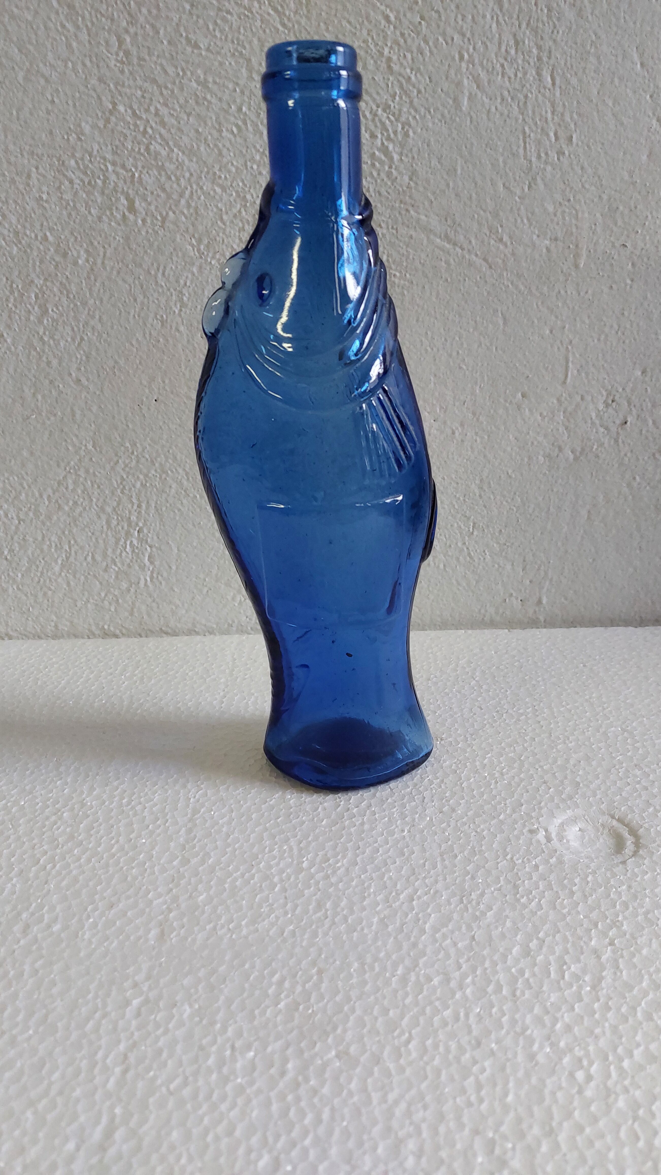 Carafe, bottle blue fish colbat