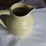Art-deco pitcher in pale yellow earthenware
