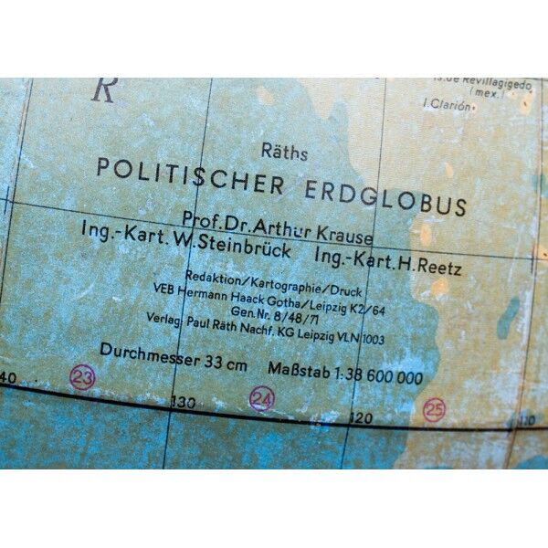 Terrestrial globe from 1971