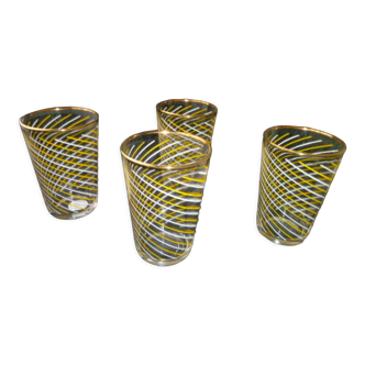 Set de 4 verres à eau en verre avec effet torse sérigraphié