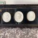 Sculpted ivory portrait suite, England circa 1880, sold in accordance with CITES regulations.