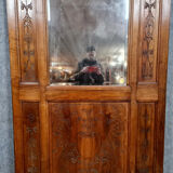 Renaissance style woodwork mirror in walnut circa 1850
