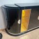 Large Art Deco Sideboard in Black Lacquer & Maple, France, 1930