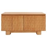 Hand-Carved Solid Oak Italian Sideboard with Four Doors, Brutalist Style
