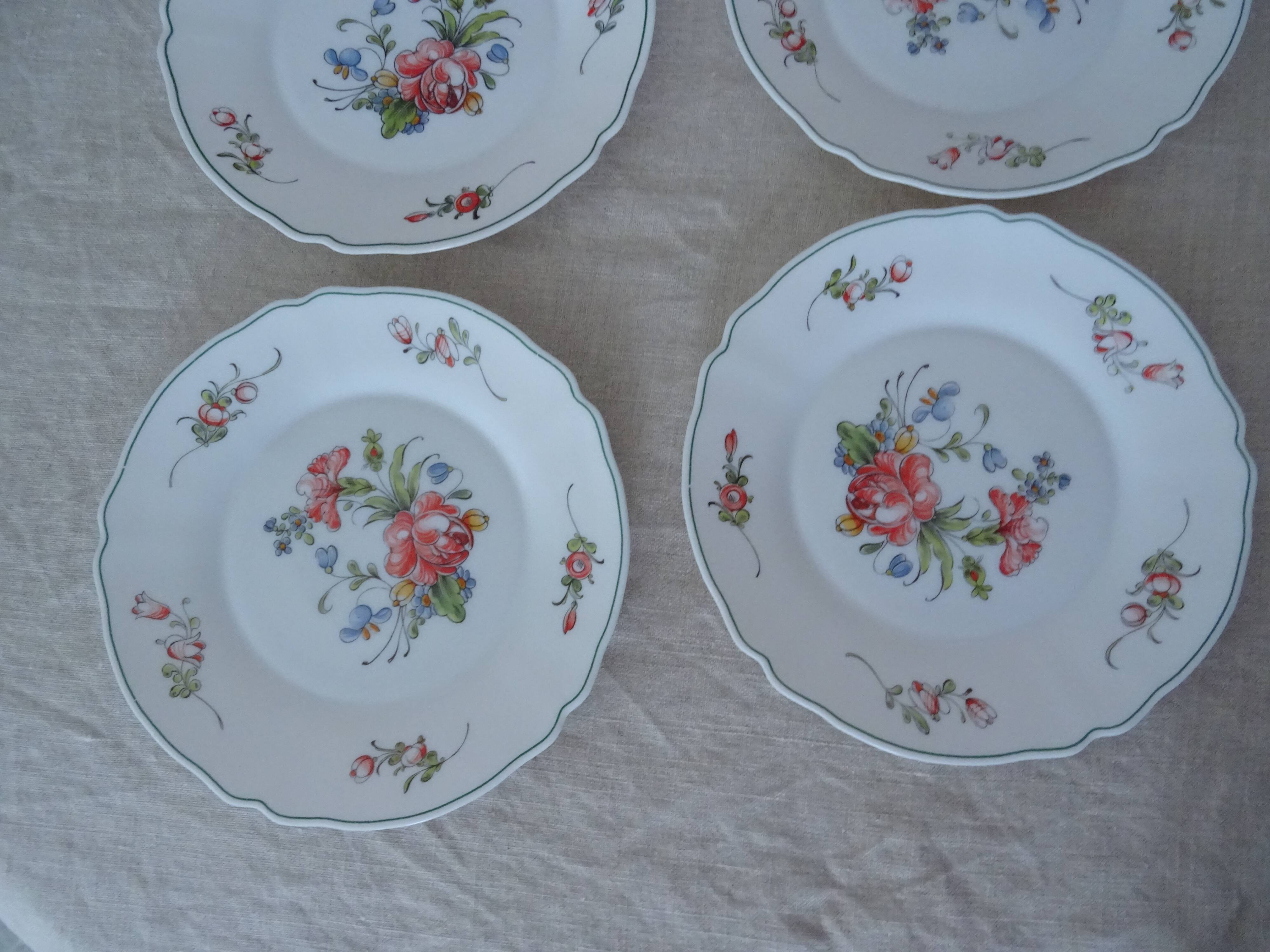 18 plates ronsard, flowers Arcopal 6 x plate hollow dessert