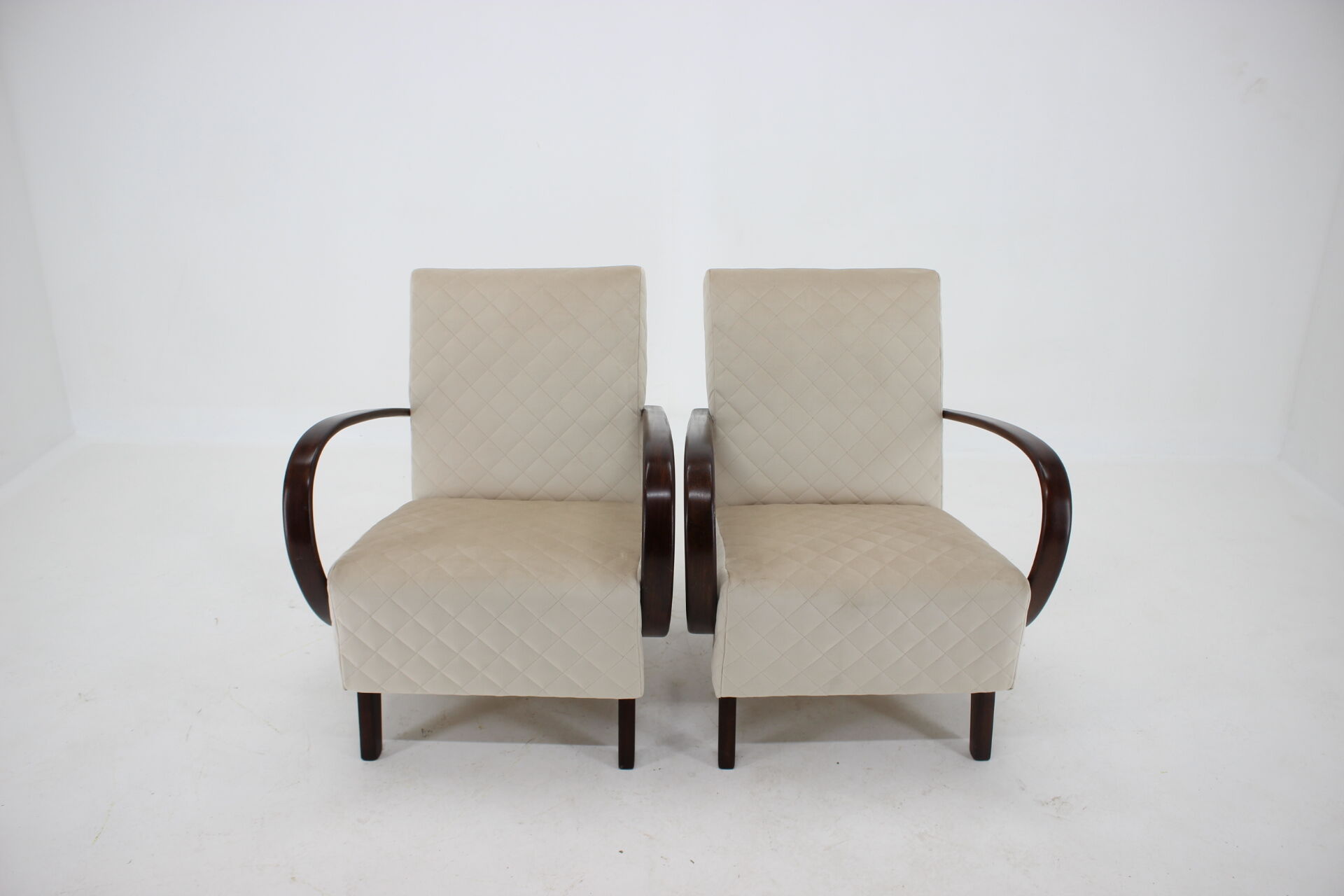 1950s Jindrich Halabala Set of Two Armchairs, Czechoslovakia