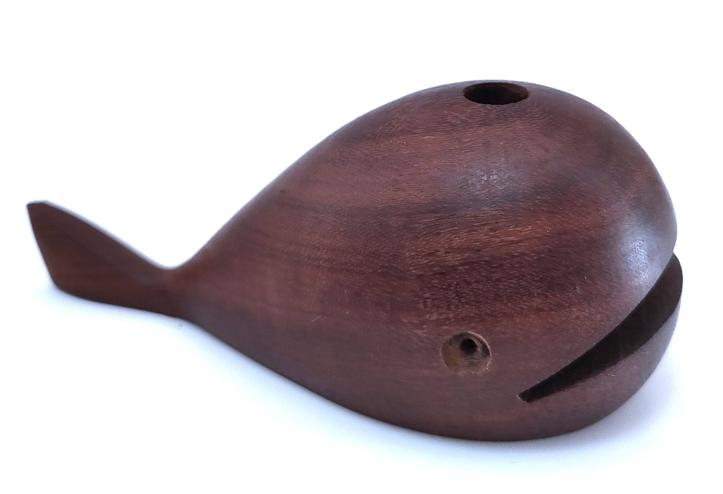 Scandinavian design wooden whale pen holder