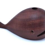 Scandinavian design wooden whale pen holder