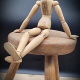 Cowherd stool tripod round solid wood