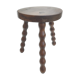 Vintage tripod stool in solid wood beaded feet