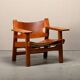 Børge Mogensen Spanish Chair in Cognac Leather and Oak for Fredericia, 1967