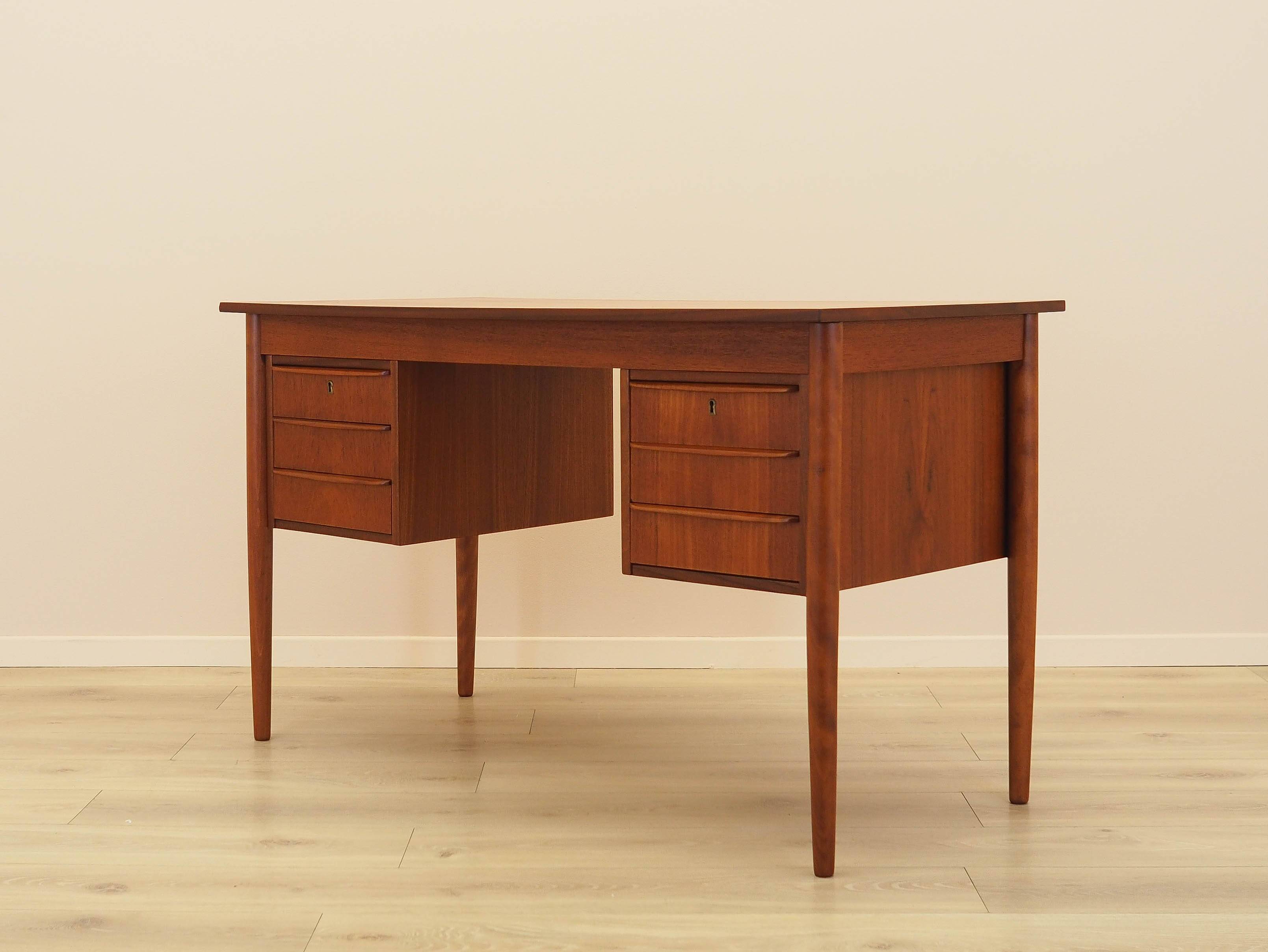 Bureau en teck avec tiroirs, Danemark, années 1970
