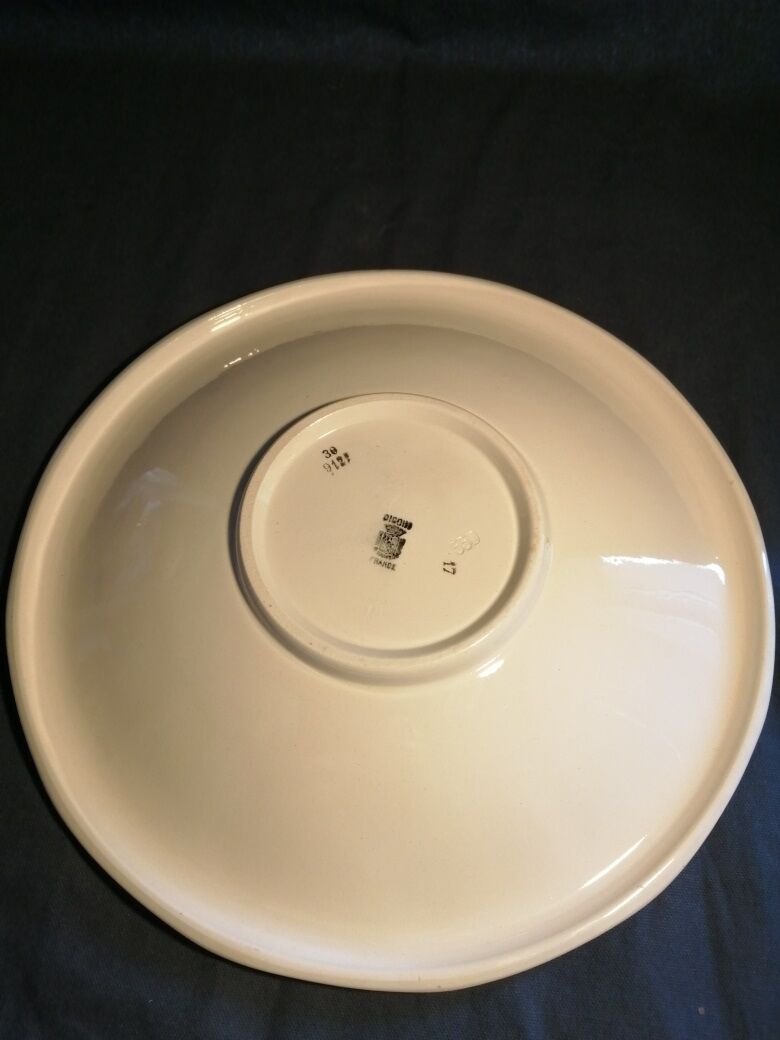 Porcelain fruit cup Sarreguemines Digoin Ancient flower bouquet