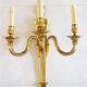 Huge wall lamp in gilded bronze Louis XVI style, three branches, late nineteenth