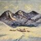 Table, winter landscape under snow 50/60s