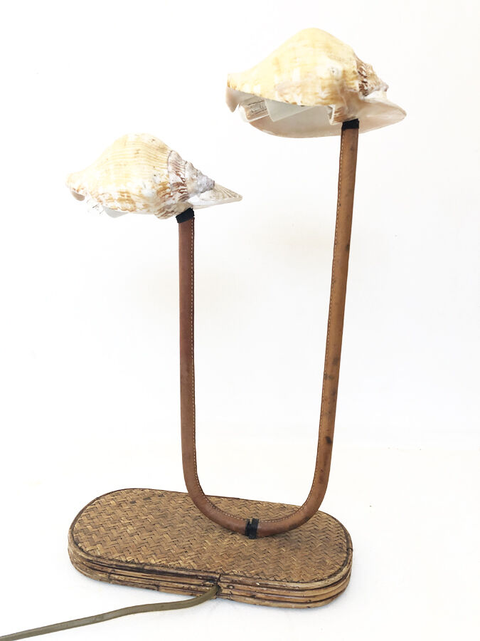 Rattan lamp and shells, 1930