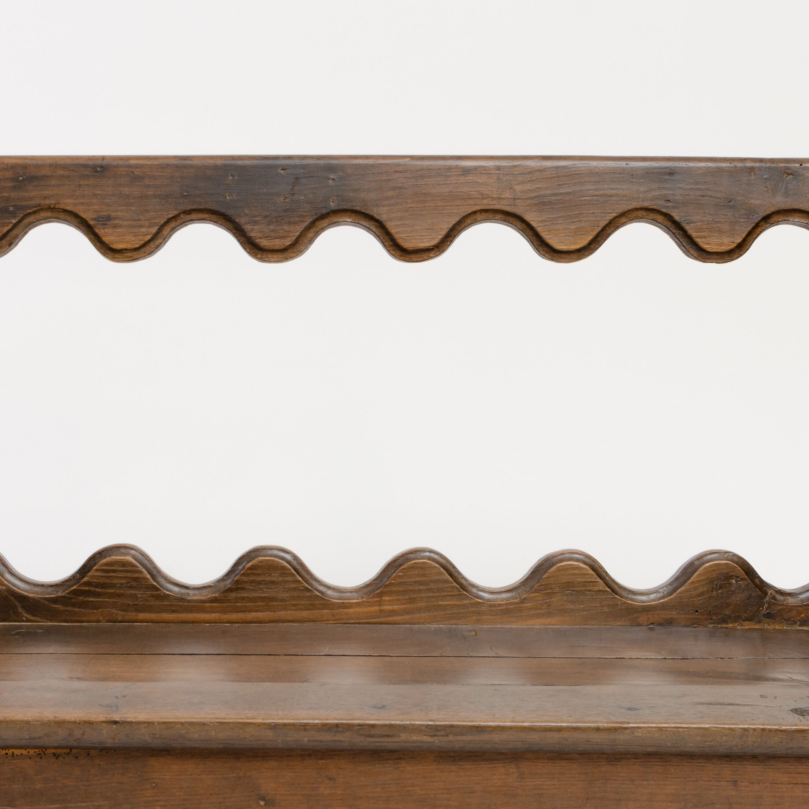 Liturgical bench with fruit wood backrest - French work - nineteenth century.