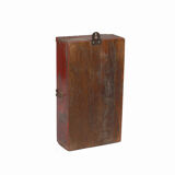 Vitrine murale petite ancienne boite a horloge patine rouge d'origine inde