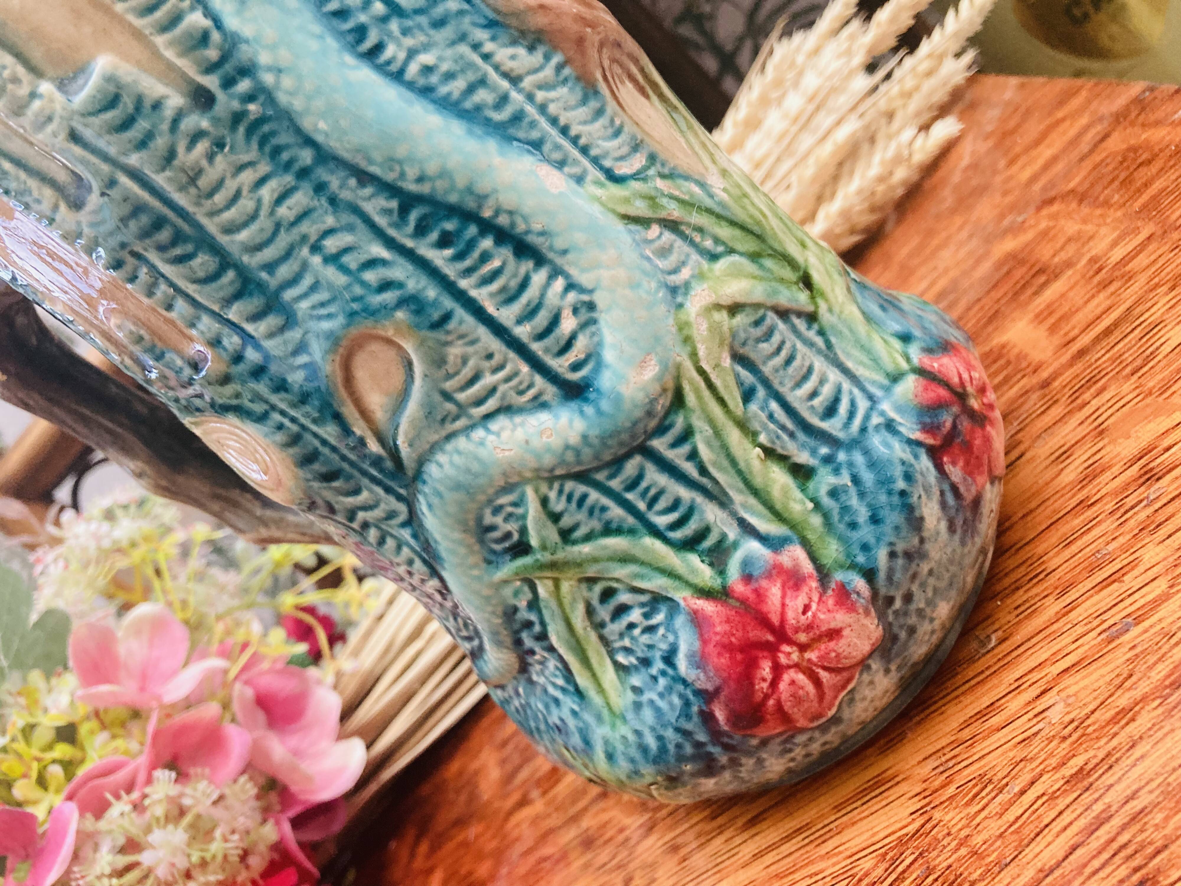 Vintage slip pitcher vase