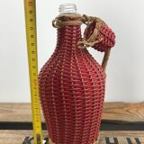 Bottle with rattan weaving and vintage scoubidou