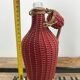Bottle with rattan weaving and vintage scoubidou