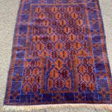 Persian wool rug in burgundy blue 130x85