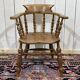 Fauteuil rustique anglais 19ème en orme et hêtre