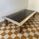 Rectangular coffee table in chrome steel and smoked glass from the 70s