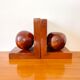Pair of bookends in tuya magnifying glass