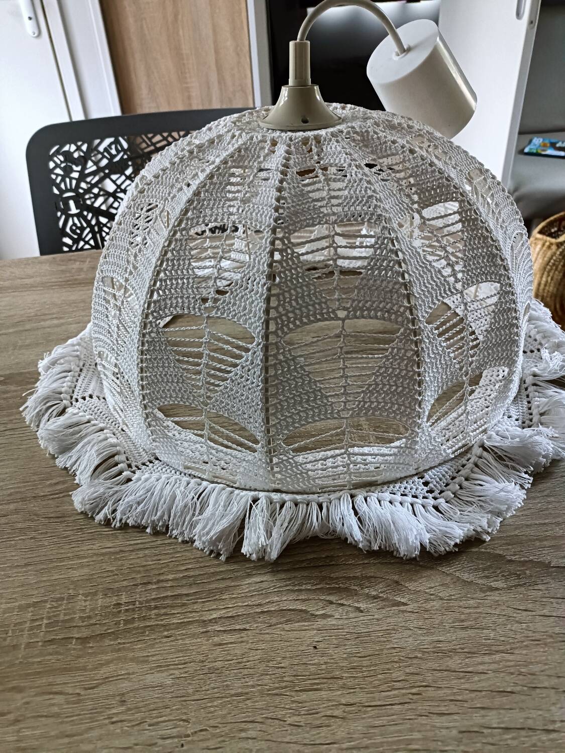 Vintage crochet lampshade