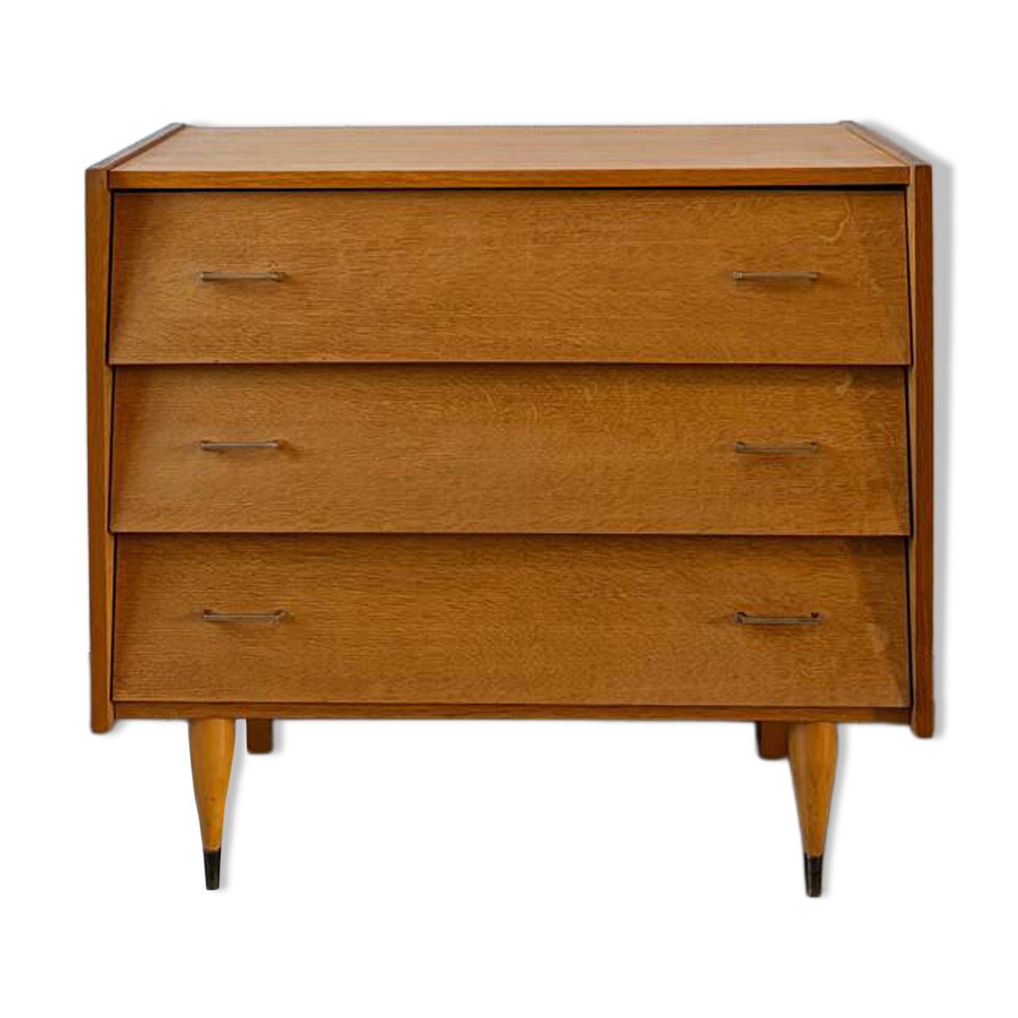 Vintage oak chest of drawers from the 1960s.