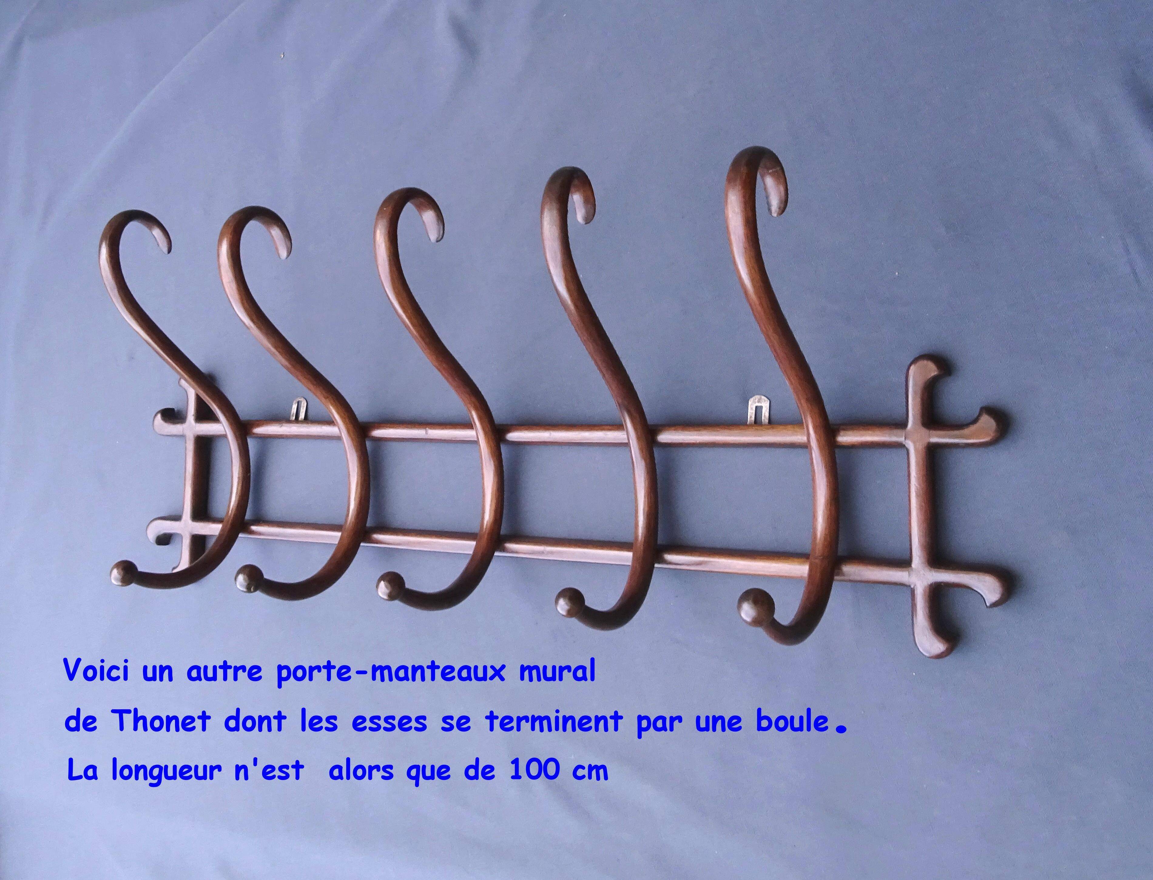 Patère murale de thonet à 5 esses, 1900 ca